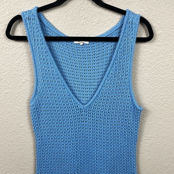 Tularosa Cyrus Dress in Blue Open Crochet Knit Beachy Boardwalk Cover Up L - Picture 5 of 13